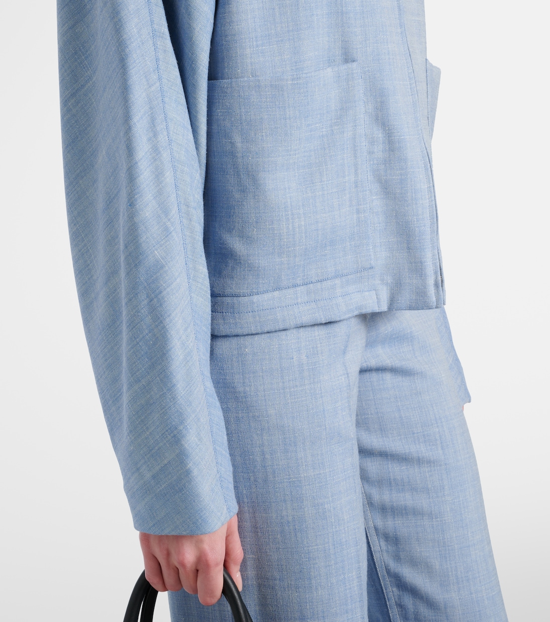 Blouson raccourci en laine, soie et lin | Ferragamo