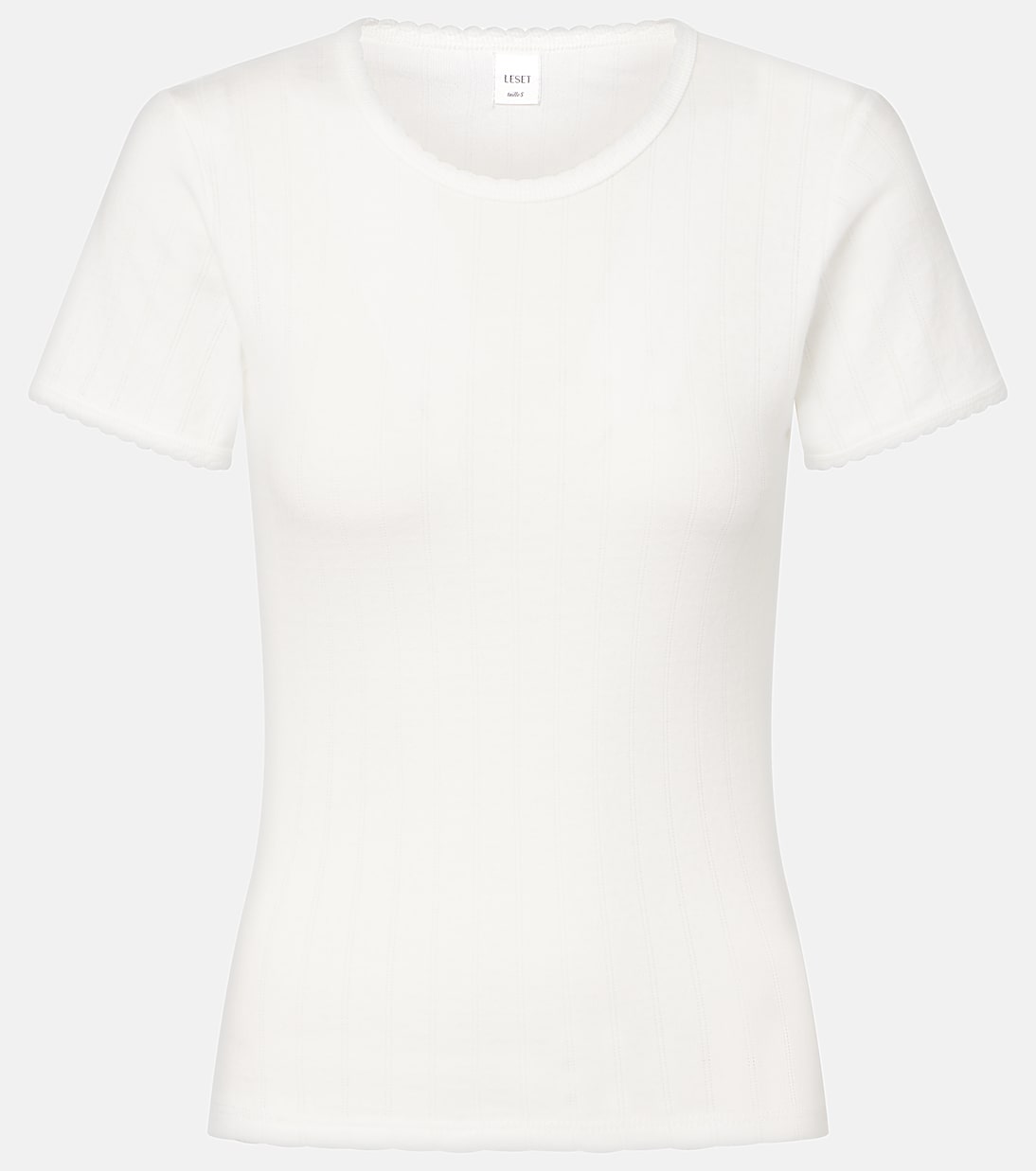 T-shirt in cotone pointelle | Leset