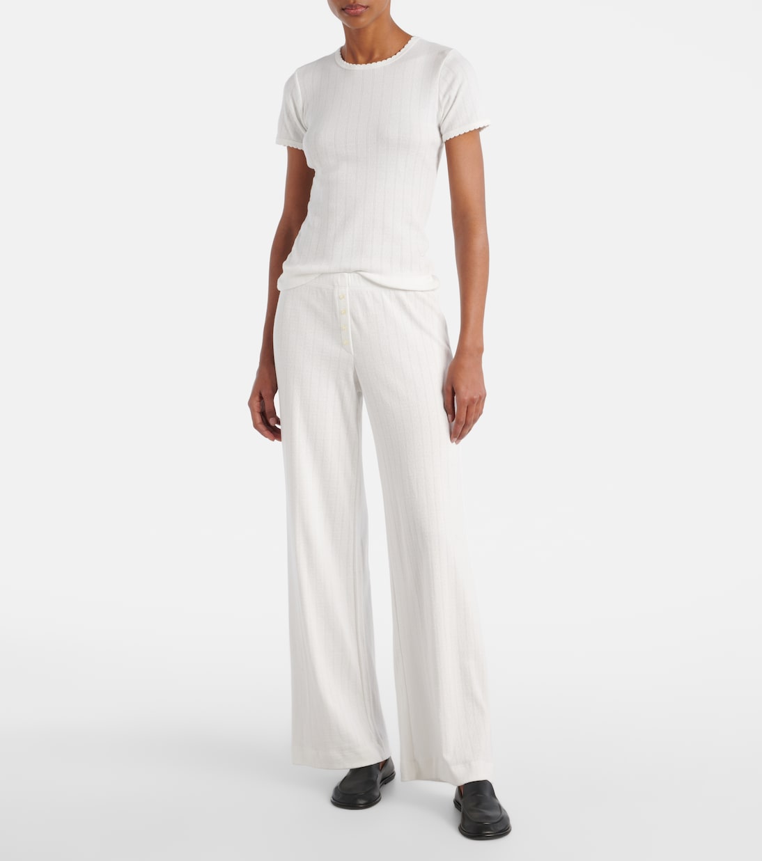T-shirt in cotone pointelle | Leset