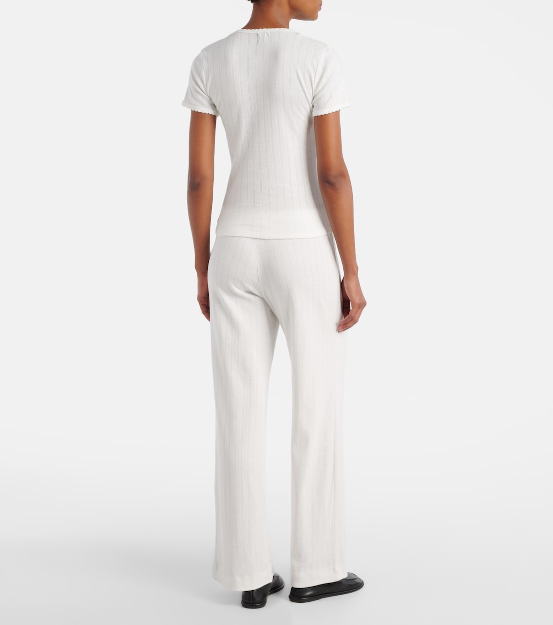 T-shirt in cotone pointelle | Leset