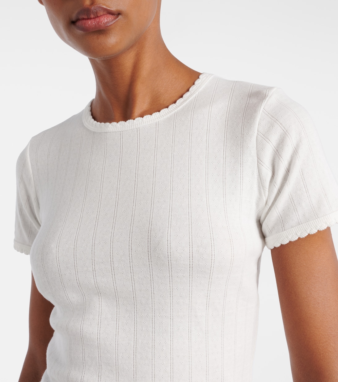T-shirt in cotone pointelle | Leset