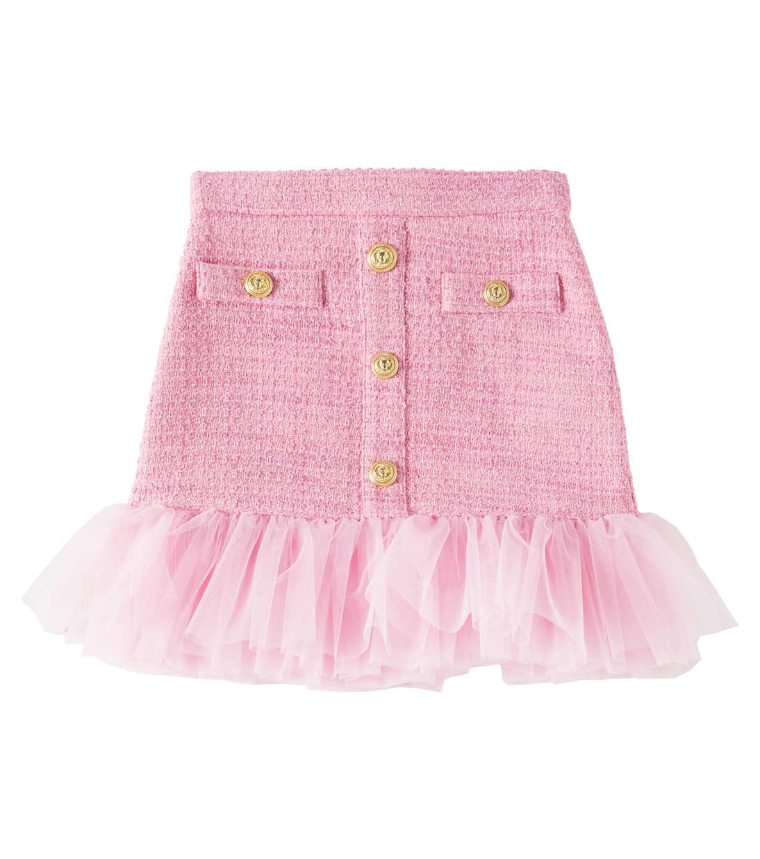Gonna in tweed con volant | Balmain Kids