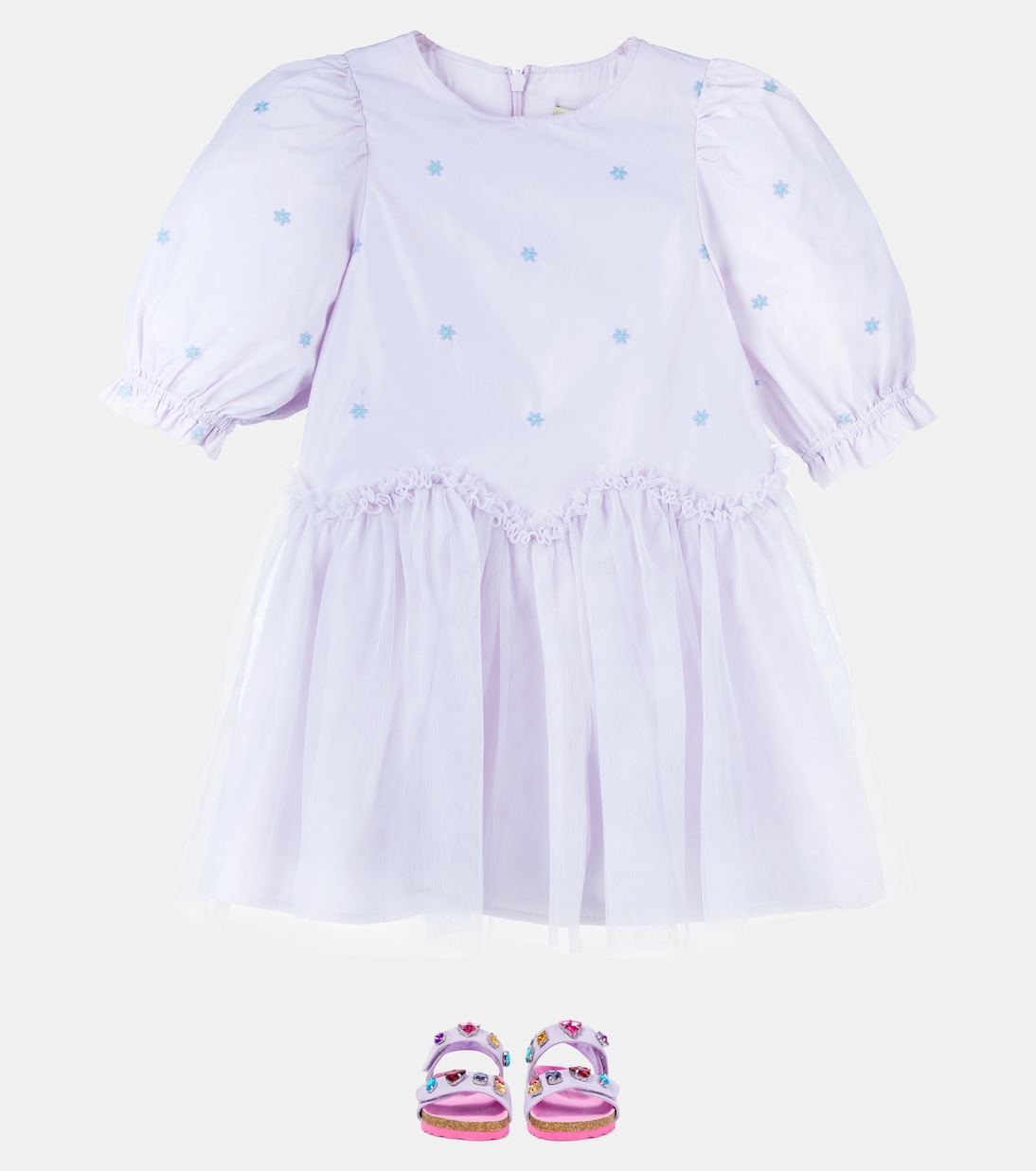 Besticktes Kleid mit Tüll | Stella McCartney Kids