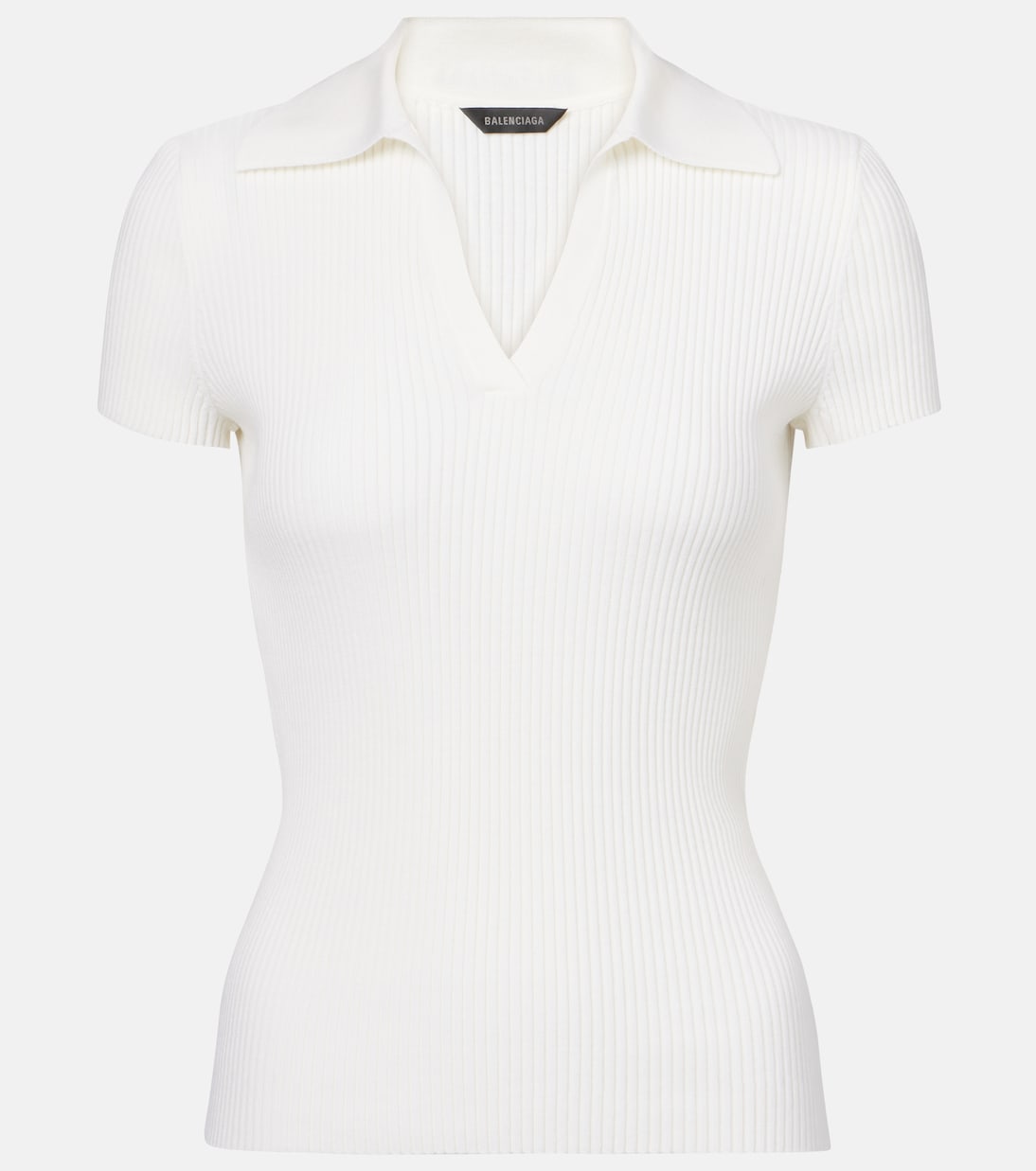 Polo in maglia di misto lana a coste | Balenciaga