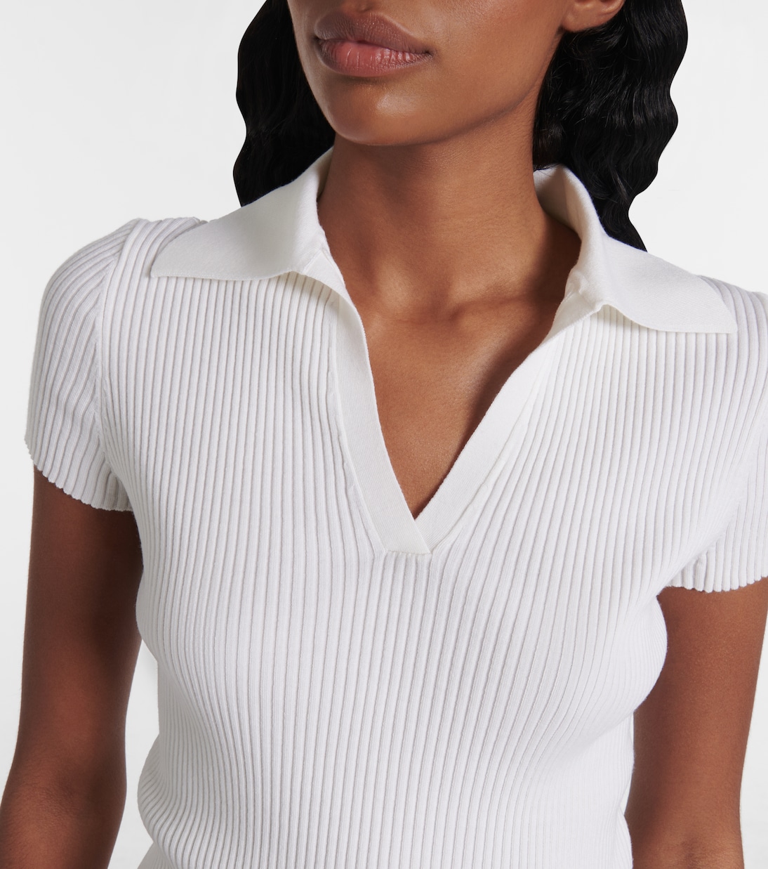 Polo in maglia di misto lana a coste | Balenciaga