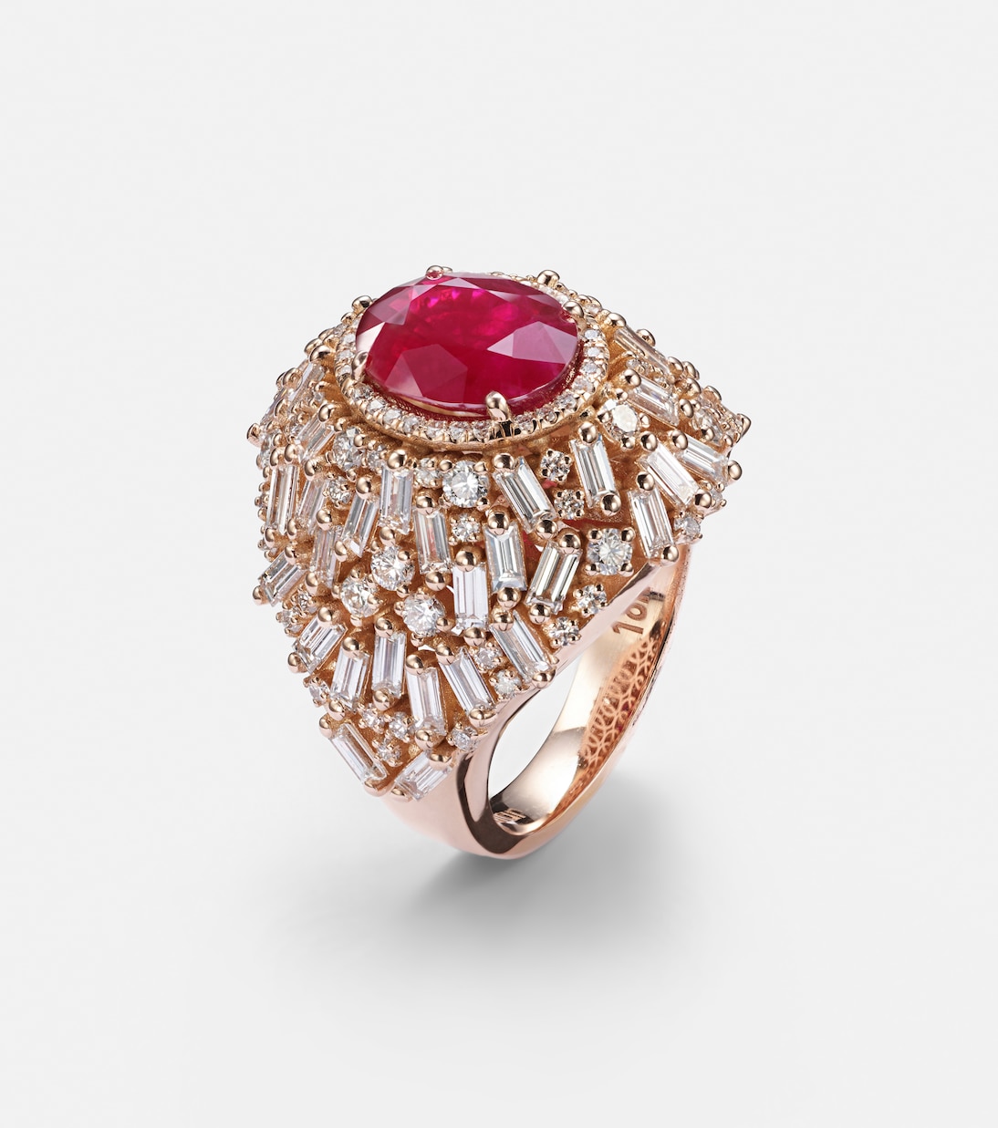 Dome 18kt rose gold ring with ruby and diamonds | Suzanne Kalan