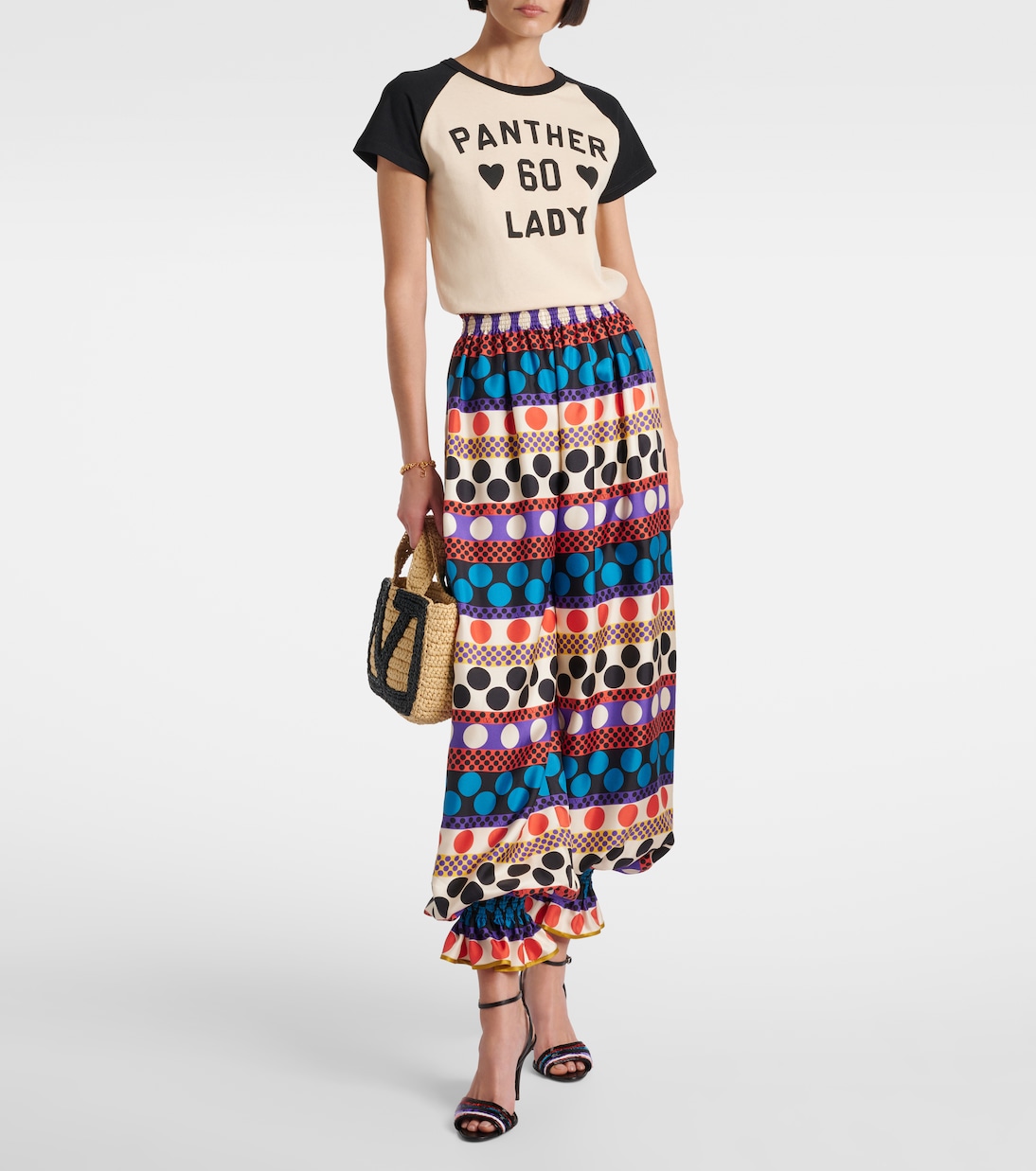 Pantaloni in seta con stampa | Valentino