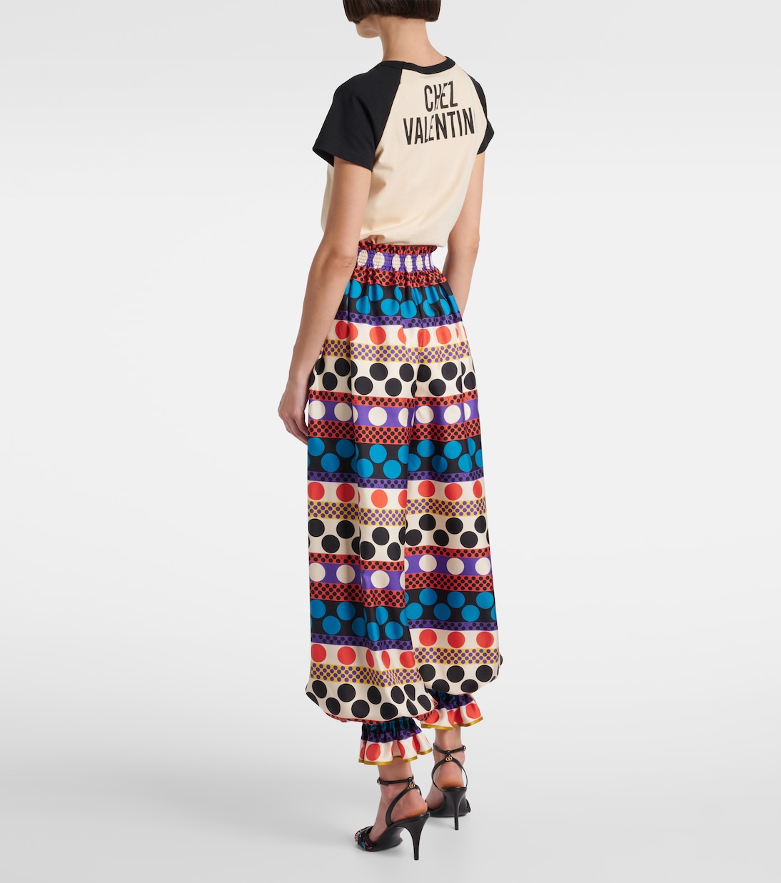 Pantaloni in seta con stampa | Valentino