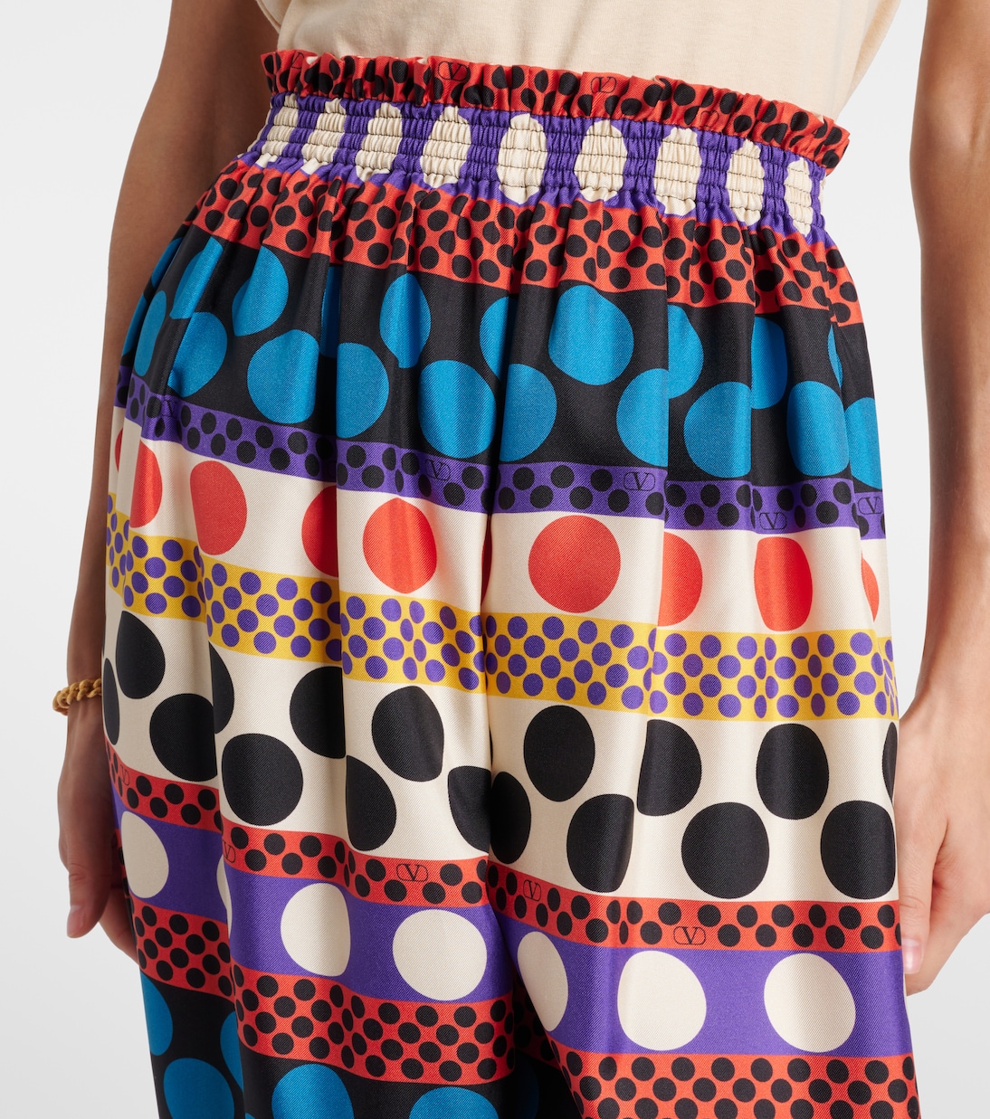 Pantaloni in seta con stampa | Valentino