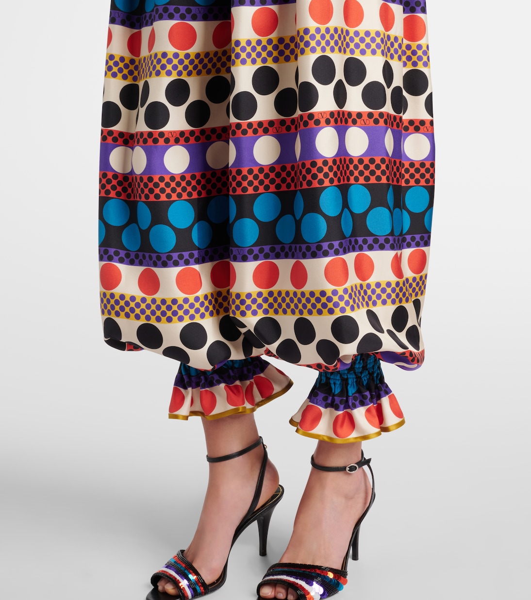 Pantaloni in seta con stampa | Valentino