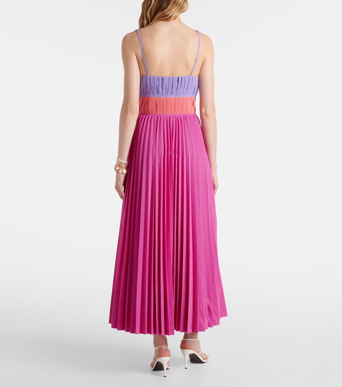 Vestido midi Stephanie de popelín plisado  | Simkhai
