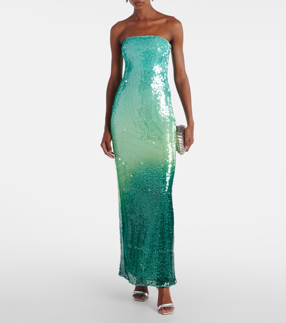 Translucent sequined semi-sheer gown | Simkhai