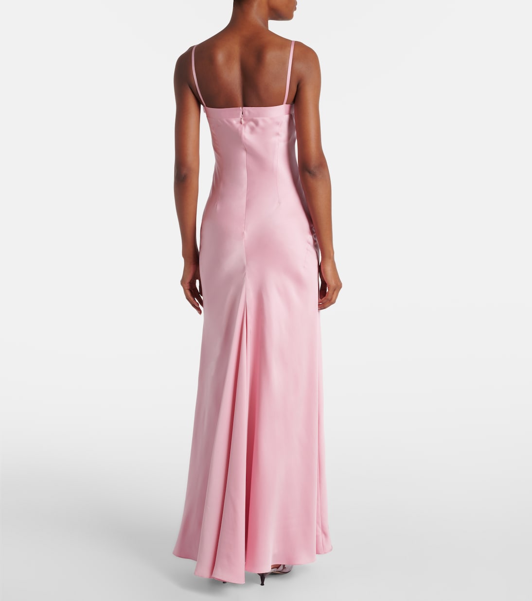Abito lungo in raso di seta | McQueen
