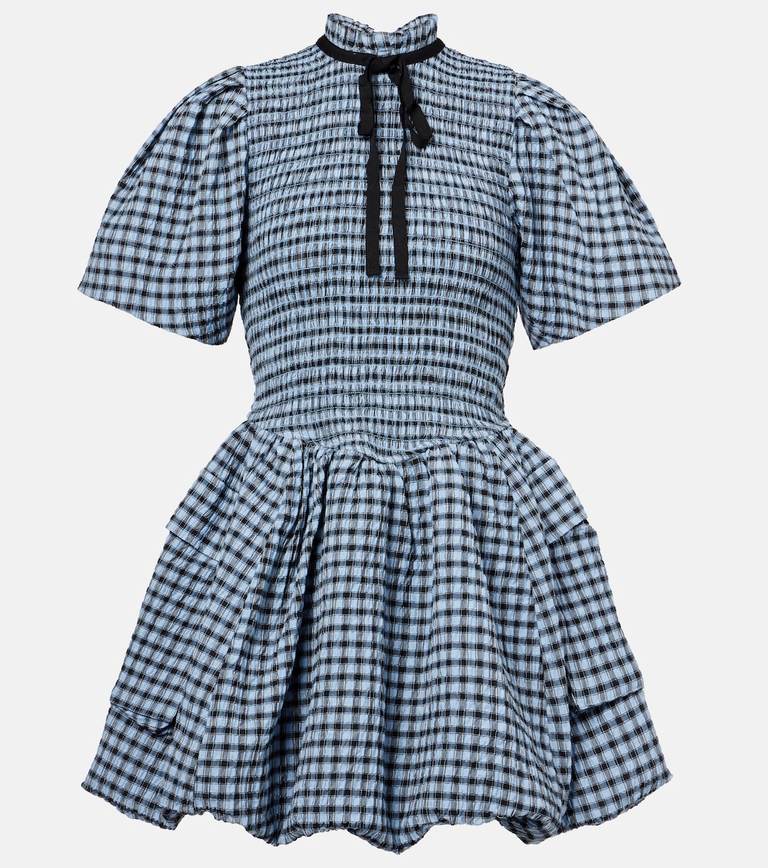 Robe en seersucker à carreaux | Ganni