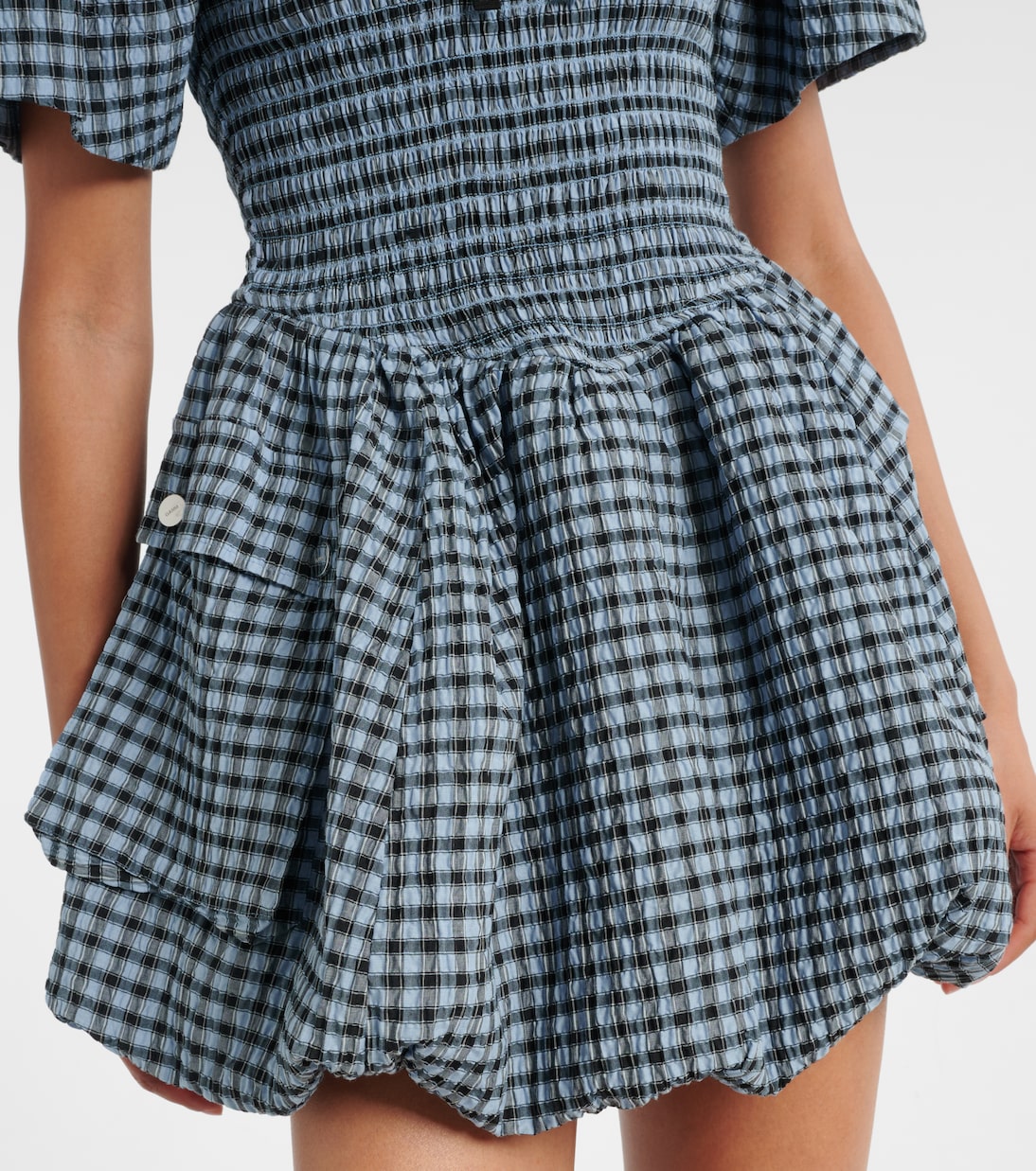 Robe en seersucker à carreaux | Ganni