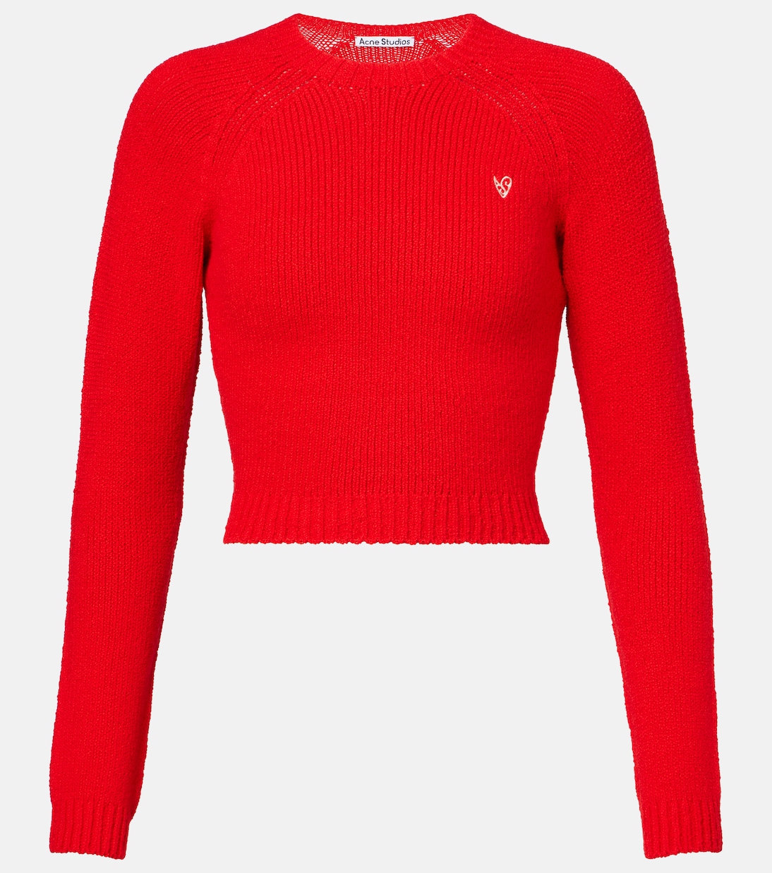 Cropped ribbed-knit cotton-blend sweater | Acne Studios