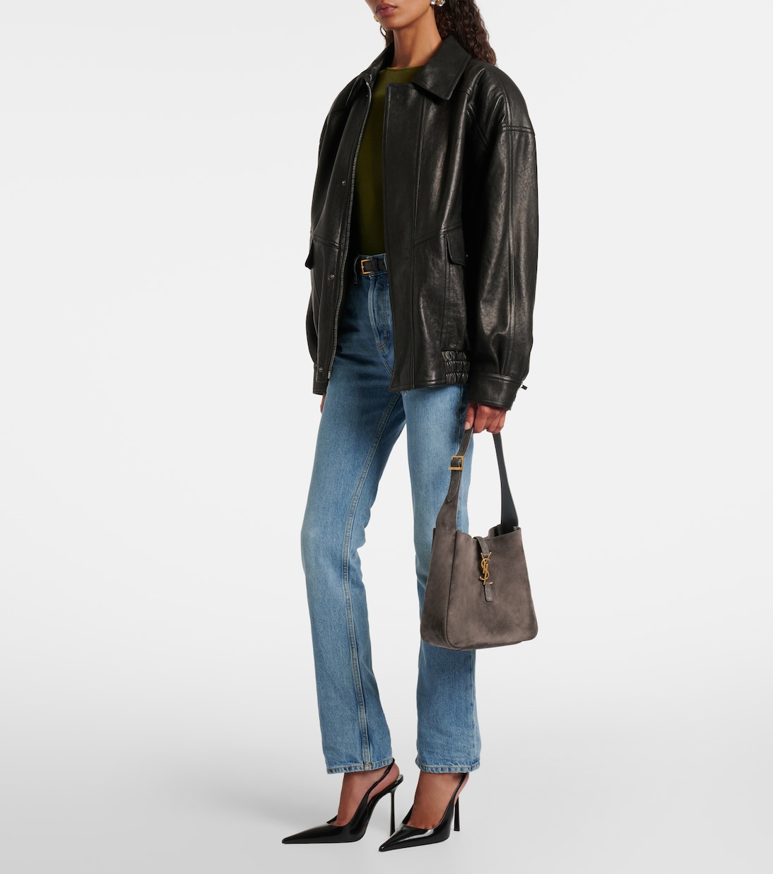 Le 5 à 7 Supple Small suede shoulder bag | Saint Laurent