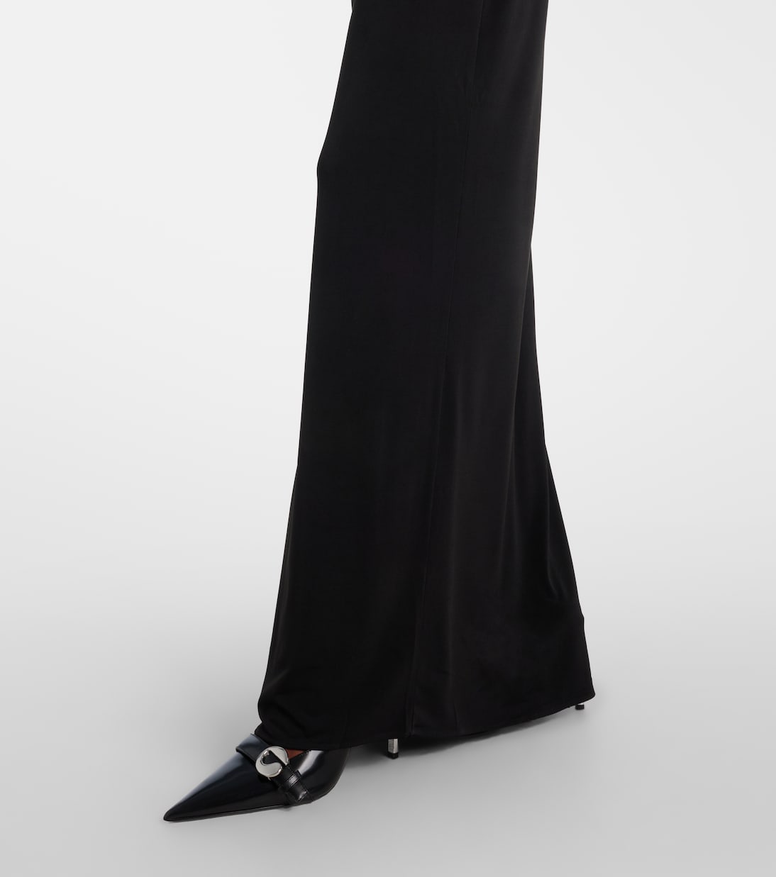 Logo Necklace embellished halterneck gown | Coperni