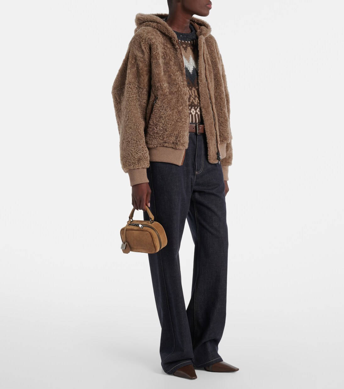 Shearling and cashmere jacket | Brunello Cucinelli