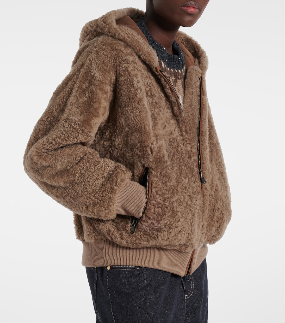 Shearling and cashmere jacket | Brunello Cucinelli