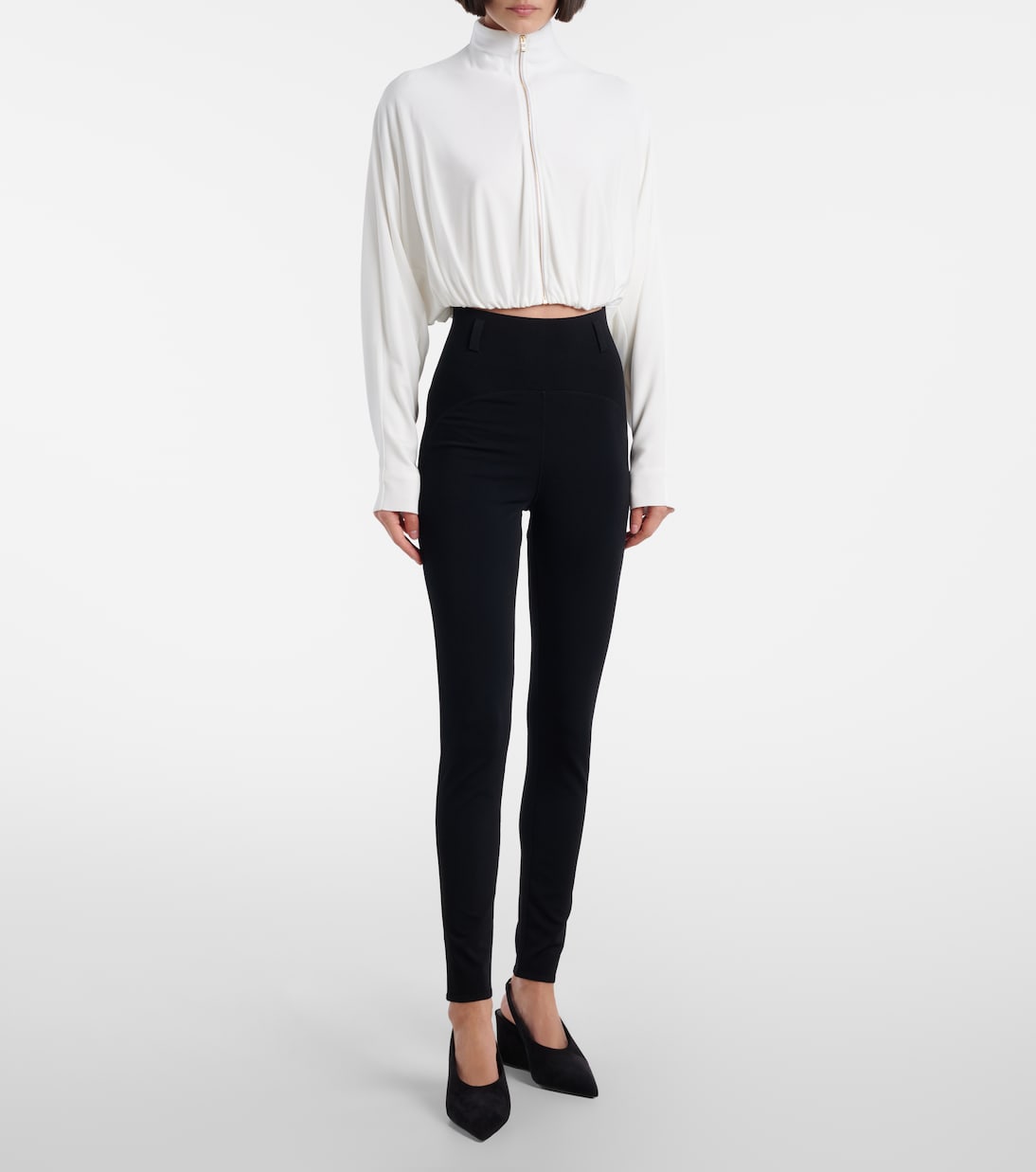 Draped mockneck jersey jacket | Alaïa