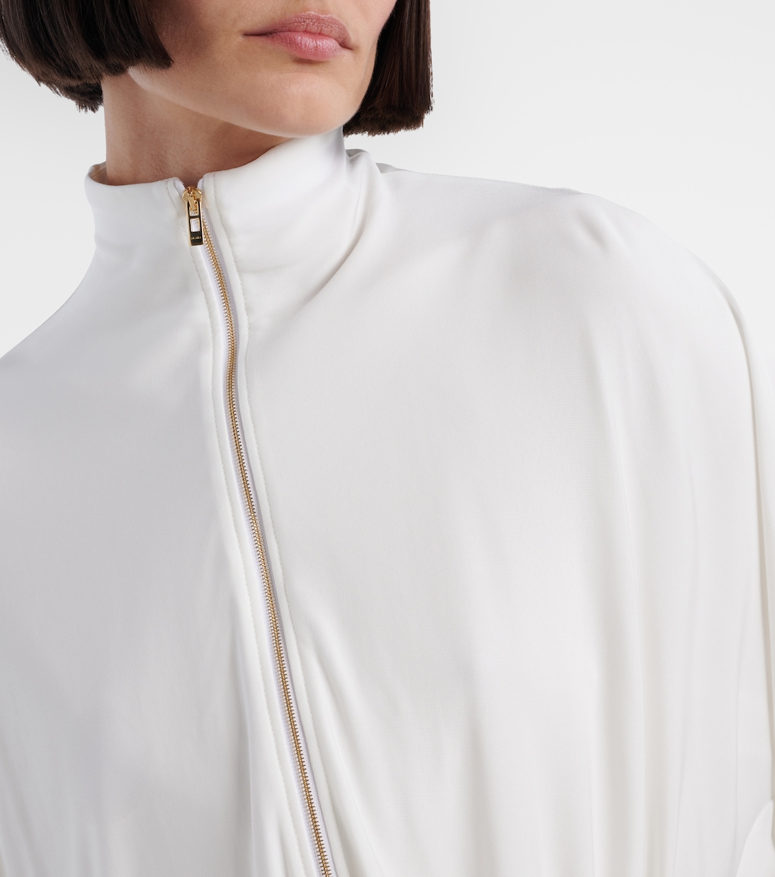 Draped mockneck jersey jacket | Alaïa
