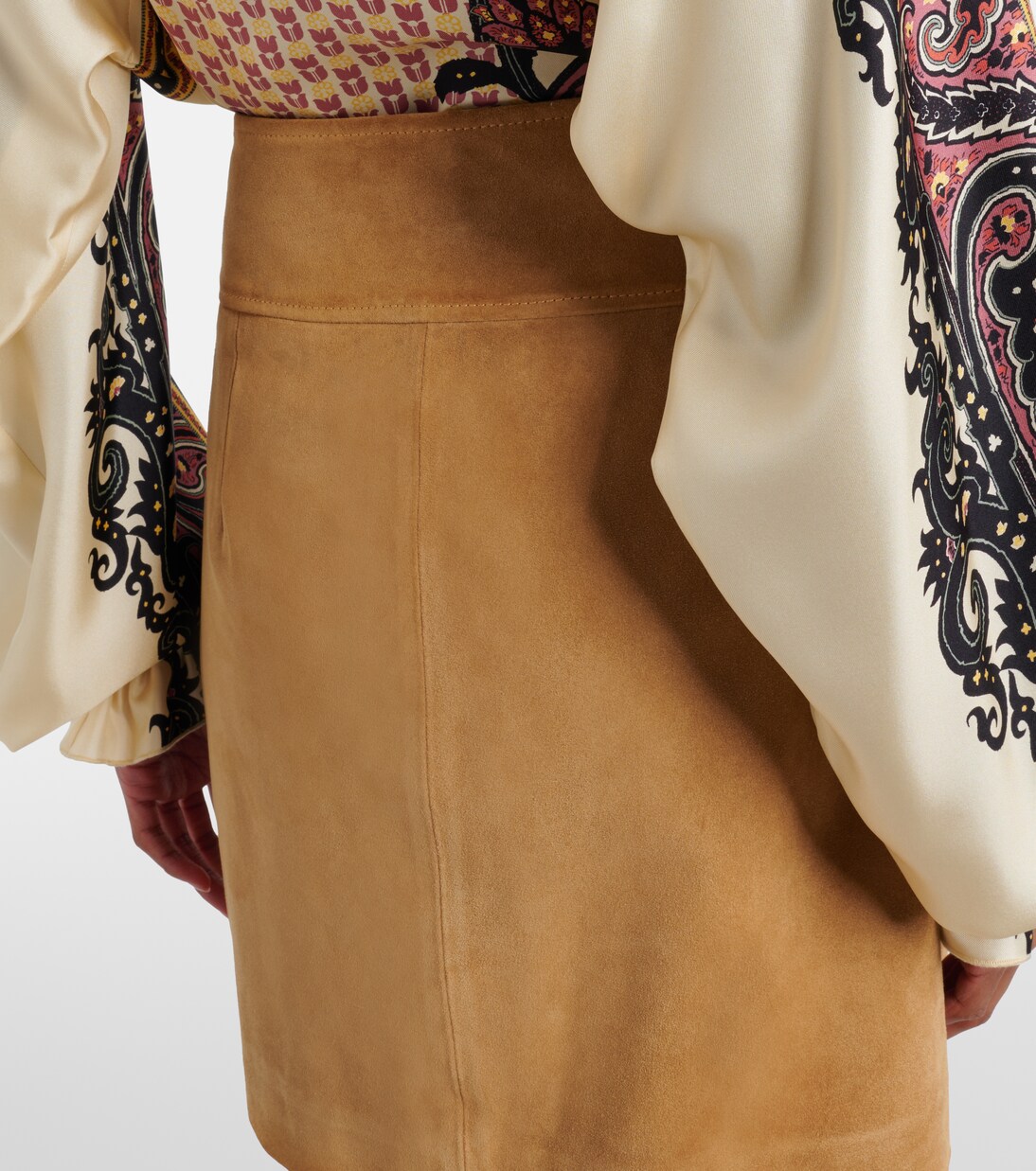 束带绒面革半身裙 | Etro