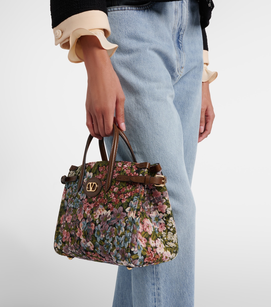 Antibes Small floral jacquard tote bag | Valentino Garavani