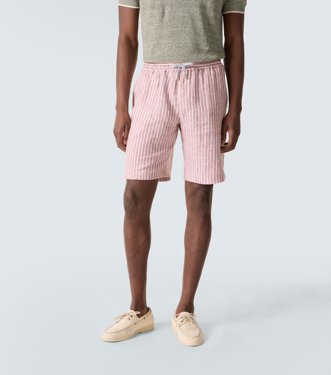 Alfa striped linen Bermuda shorts | Fedeli