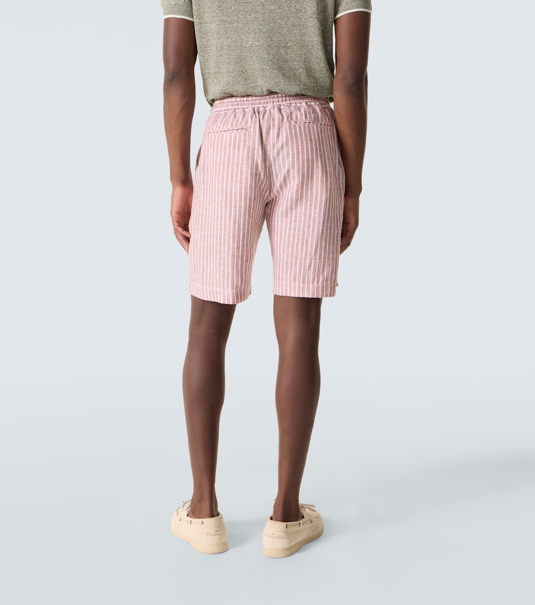 Alfa striped linen Bermuda shorts | Fedeli
