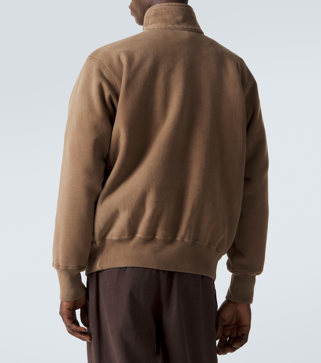 Felpa in cotone felpato con zip corta | A.Presse