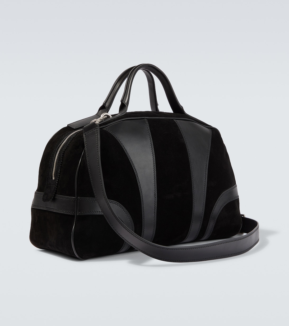 Leather-trimmed suede duffel bag | Dries Van Noten