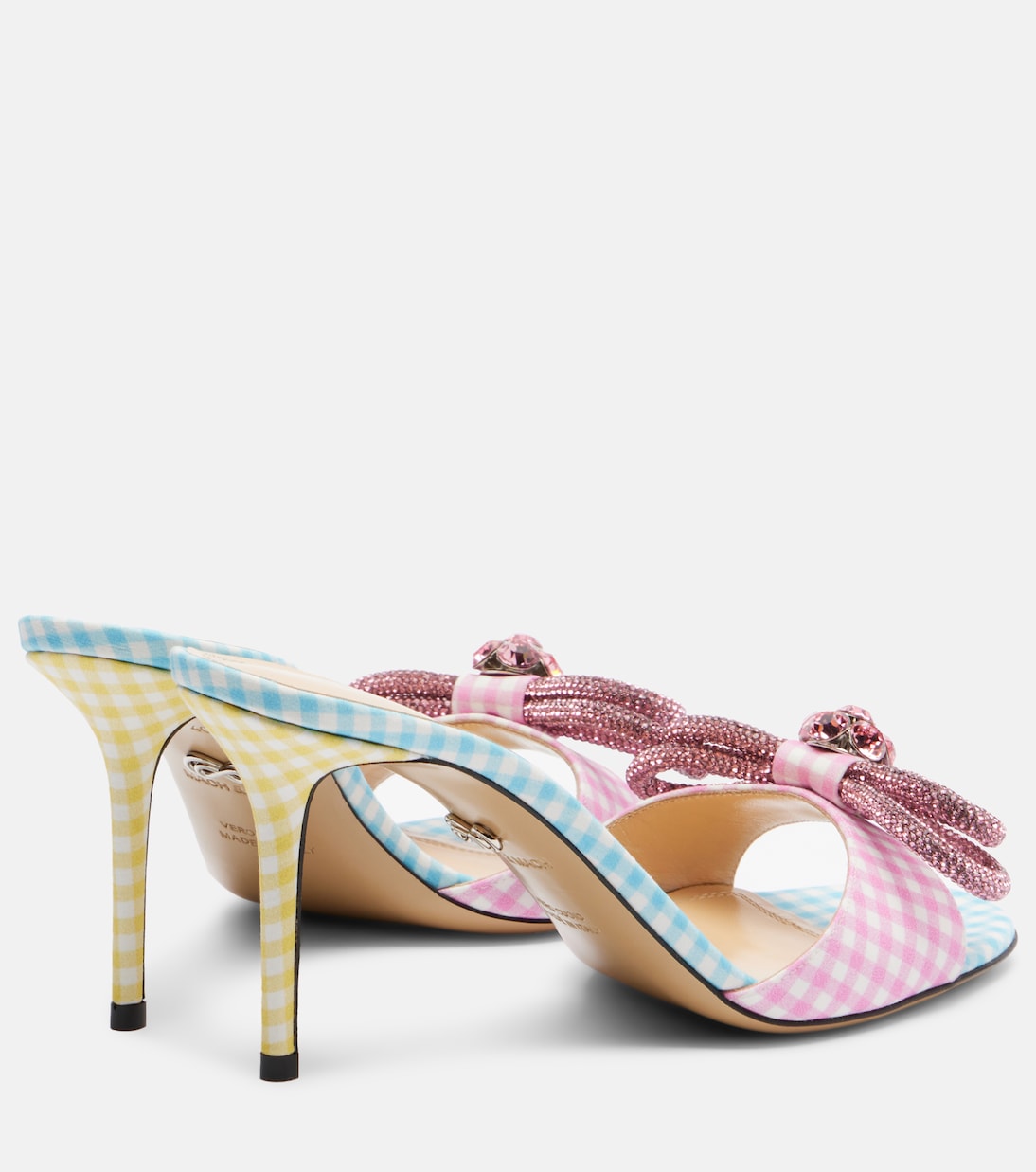 Double Bow 85 gingham mules | Mach & Mach