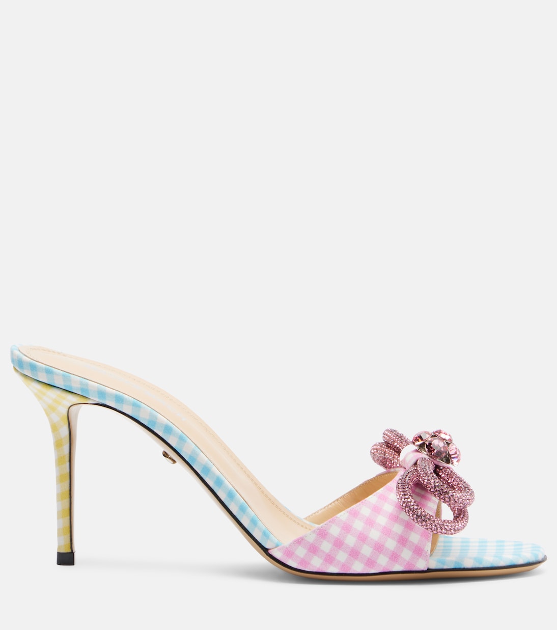 Double Bow 85 gingham mules | Mach & Mach