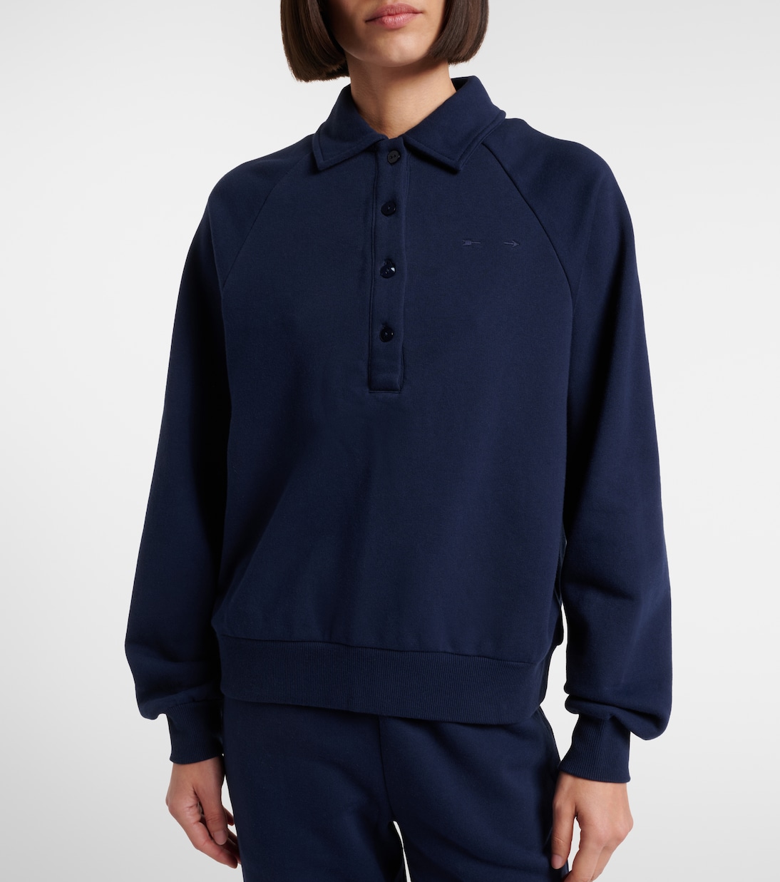 Elle cotton jersey polo sweater | The Upside