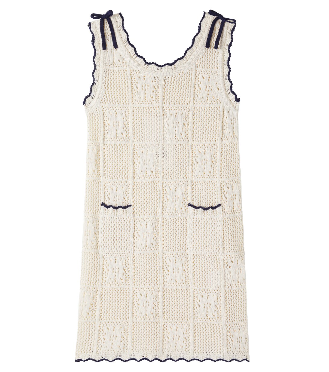 Elina bow-detail crochet cotton dress | Bebe Organic