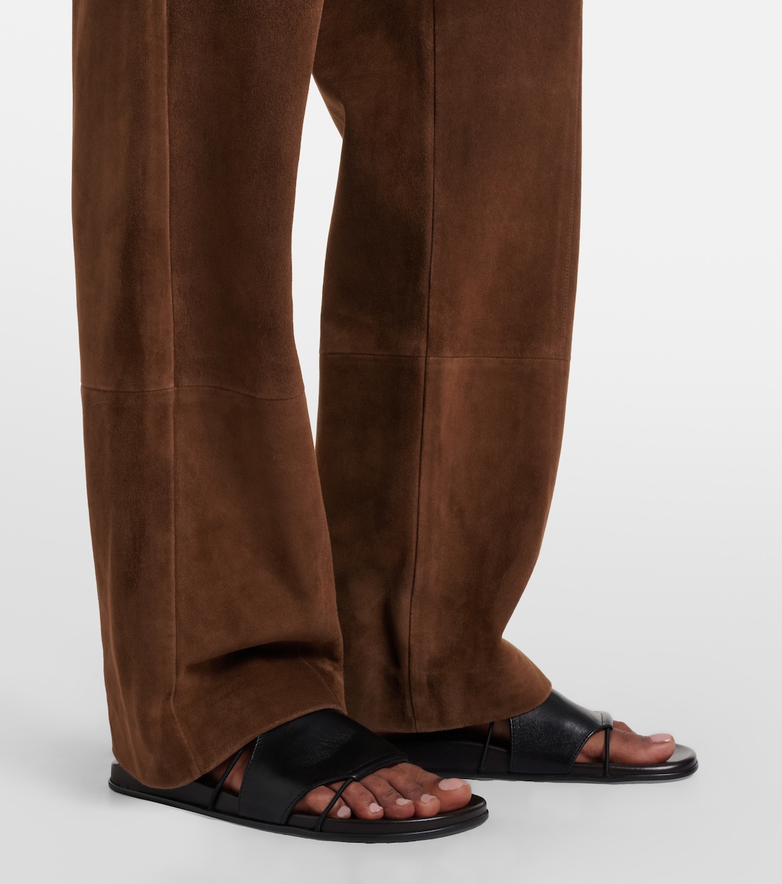 Weite Hose Kenan aus Veloursleder | The Row