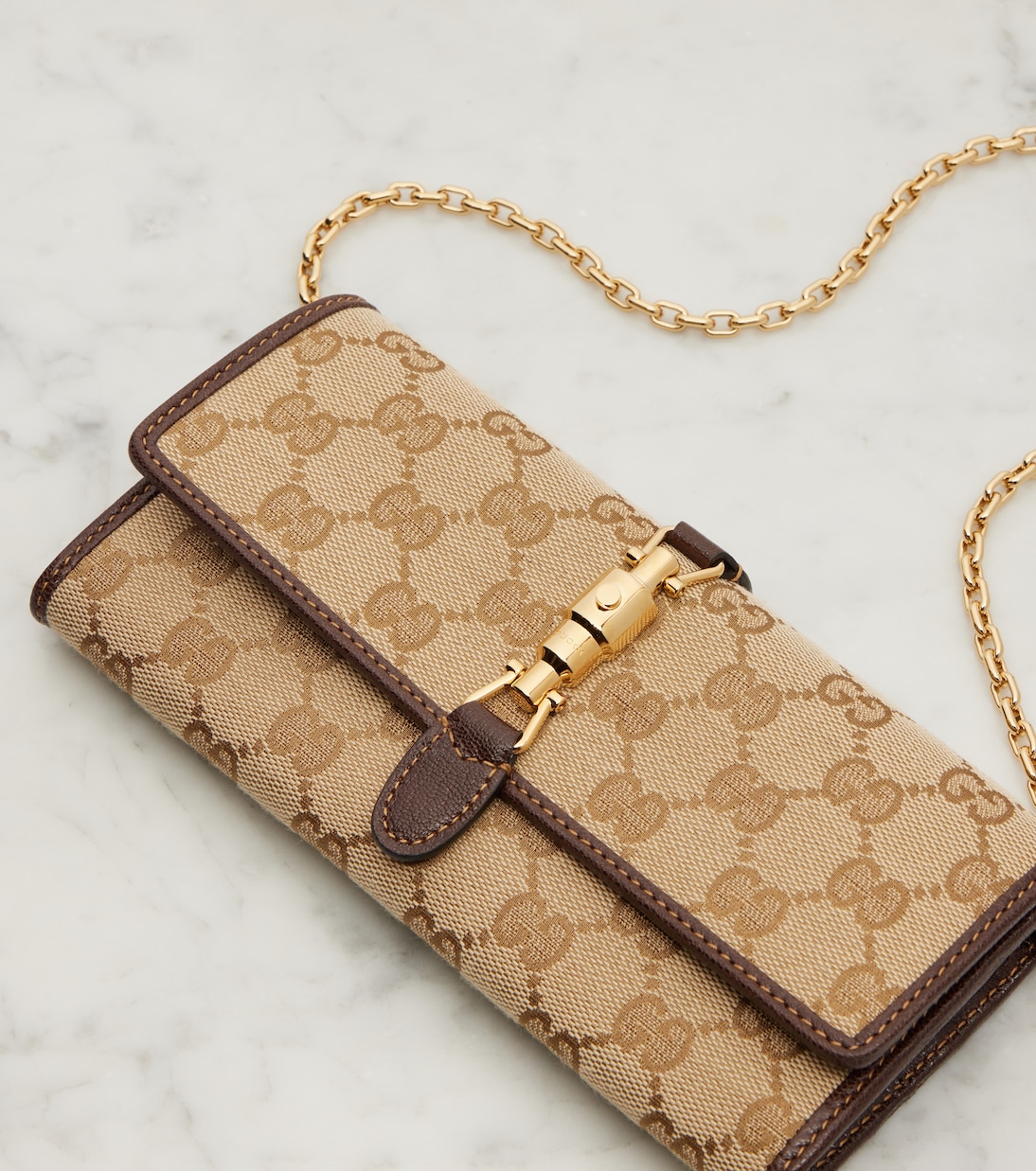 Gucci Jackie GG Canvas wallet on chain | Gucci