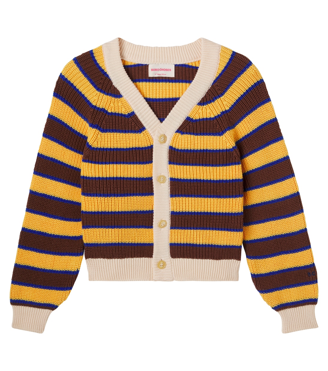 Striped cotton cardigan | Bobo Choses