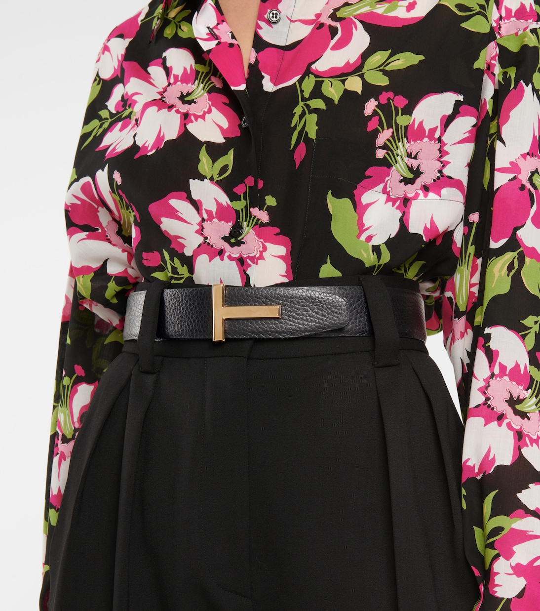 Monogram leather belt | Tom Ford
