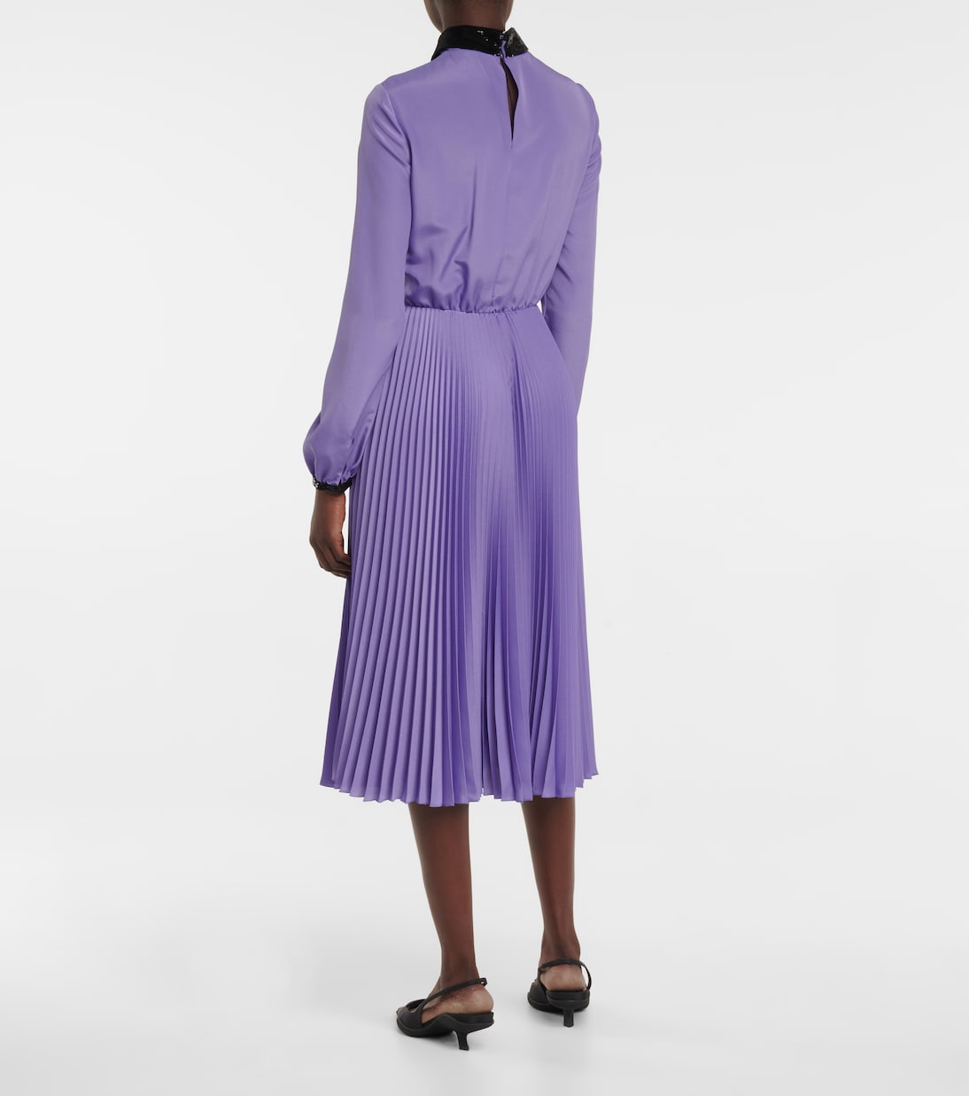 Robe midi en crêpe à sequins | Prada