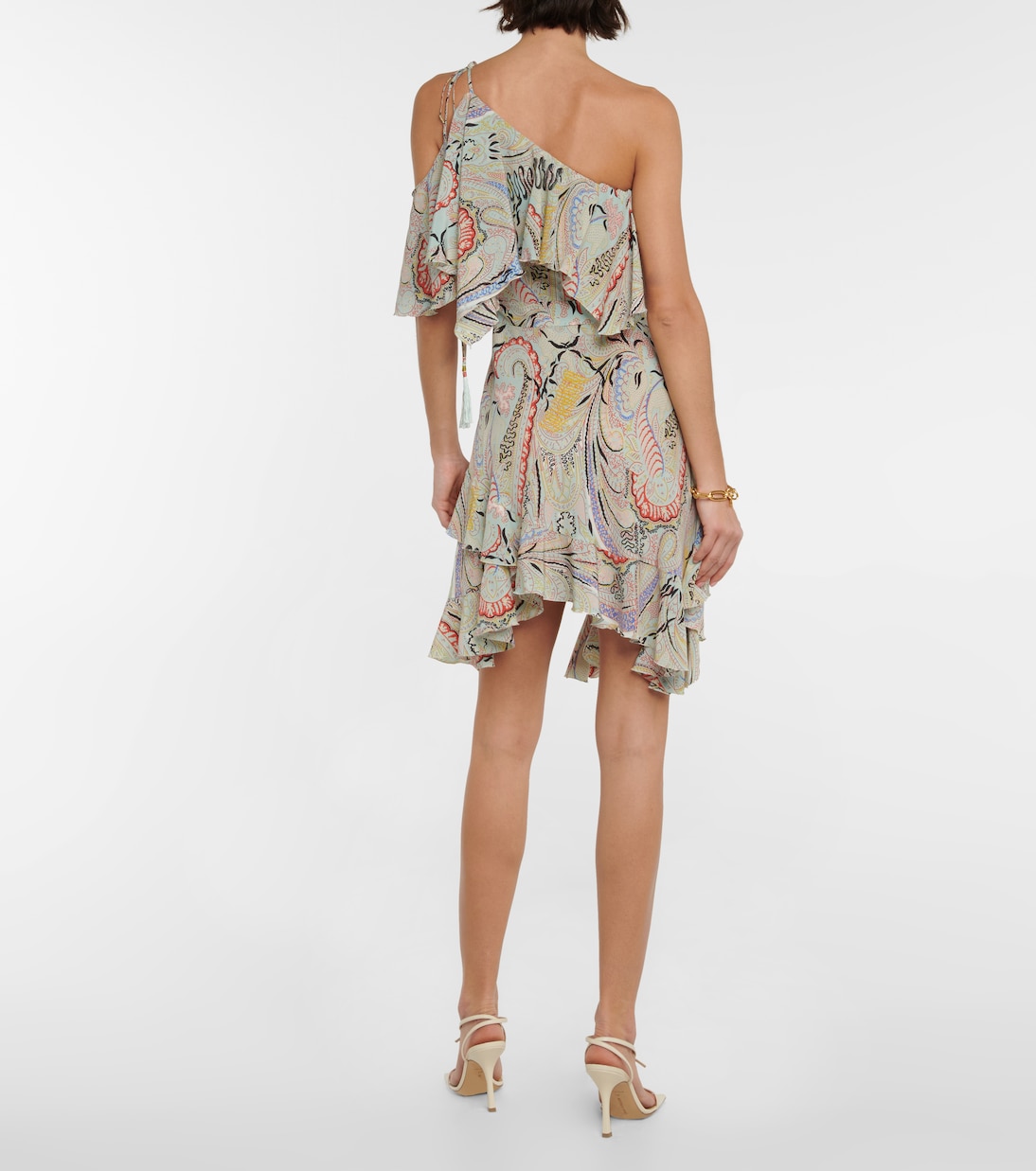 Printed one-shoulder silk minidress | Etro