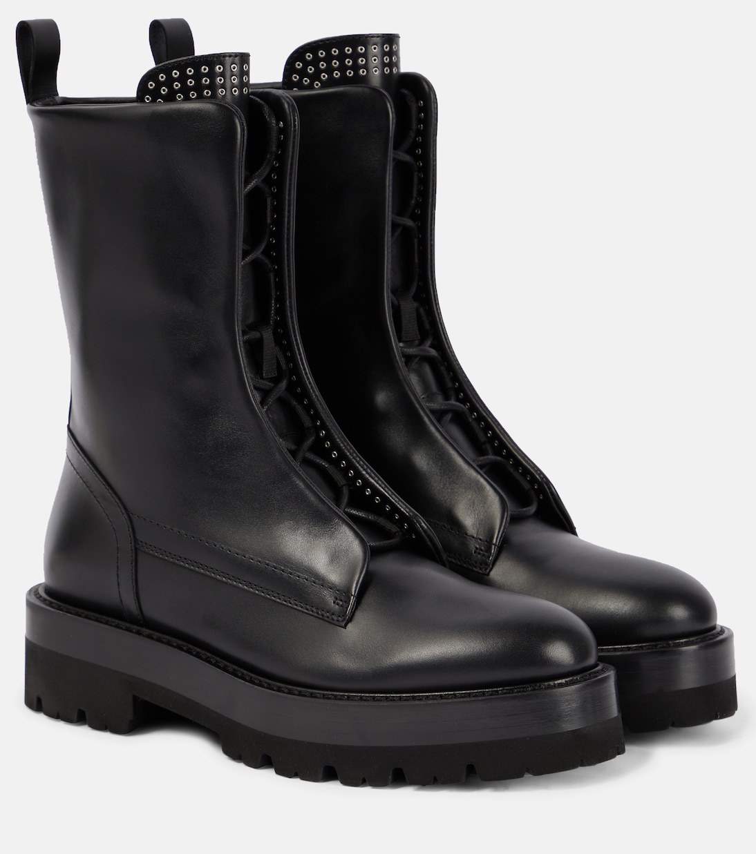 Botas de combate de piel con adornos | Alaïa