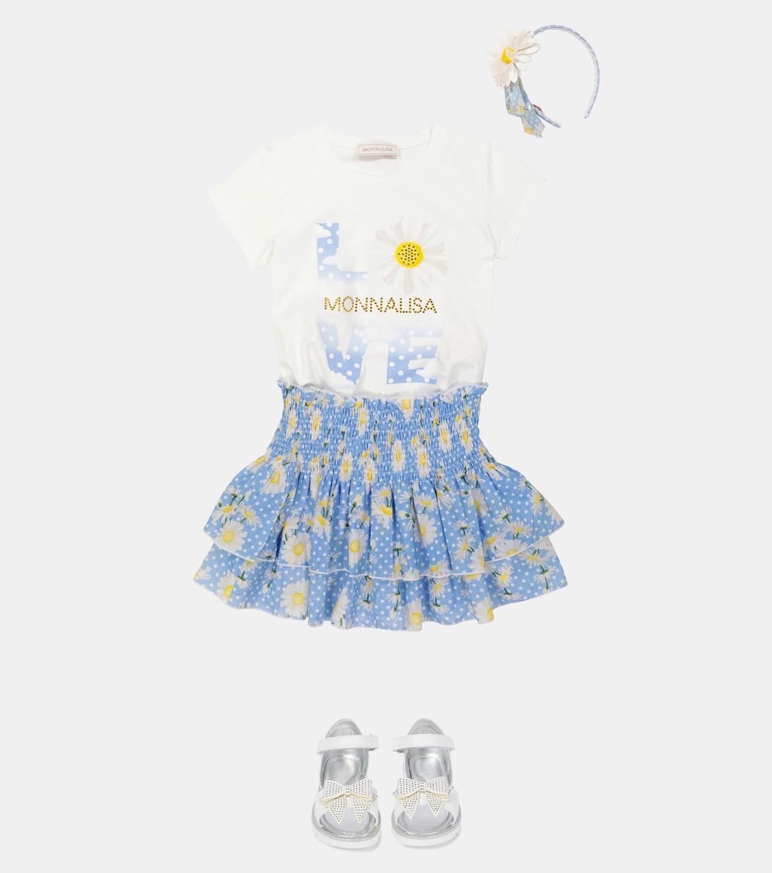 Camiseta en mezcla de algodón adornada | Monnalisa