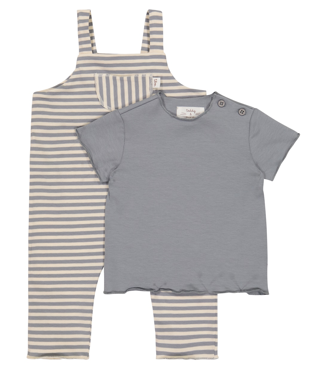 Baby cotton T-shirt and overalls set | Il Gufo