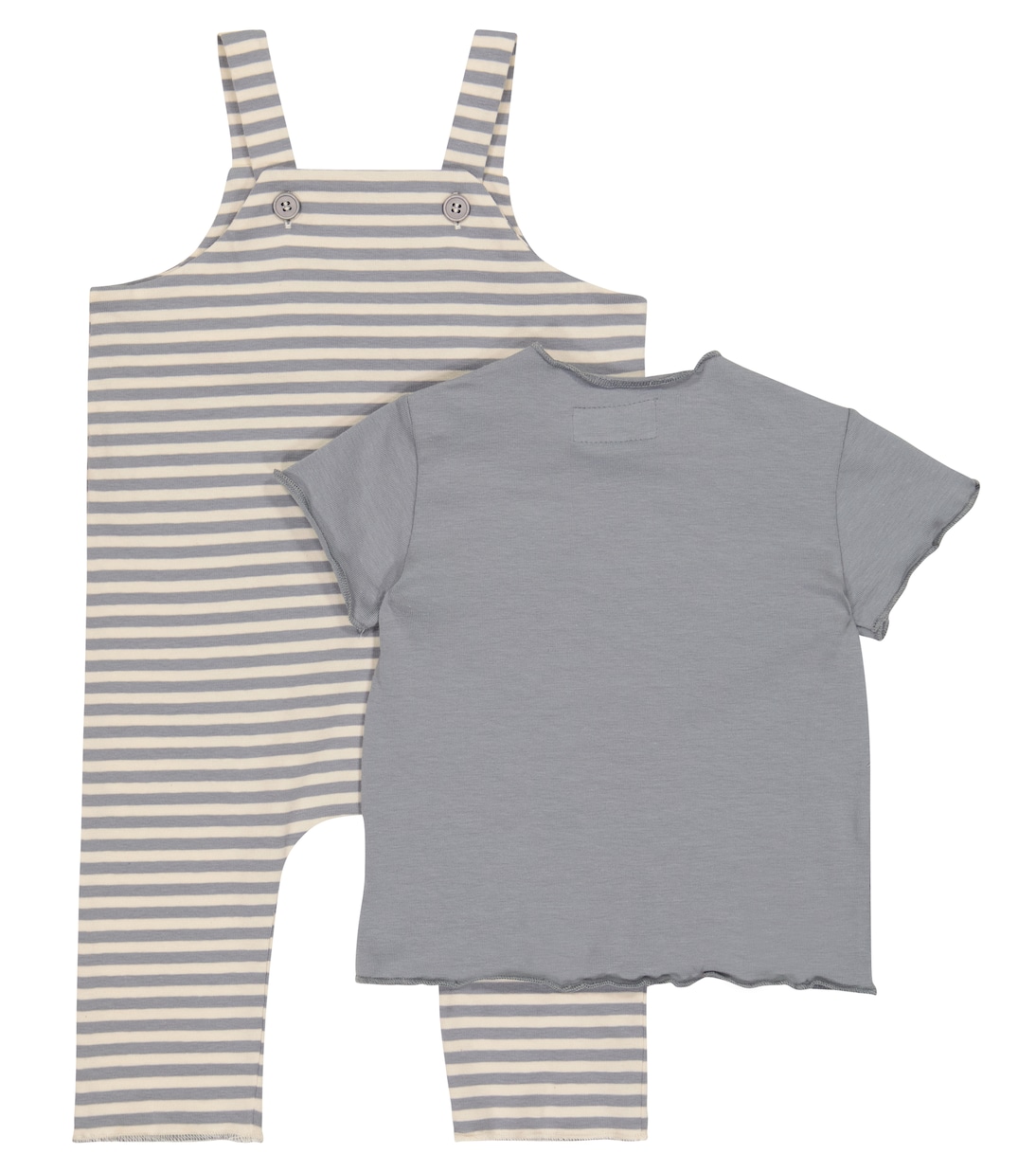 Baby cotton T-shirt and overalls set | Il Gufo