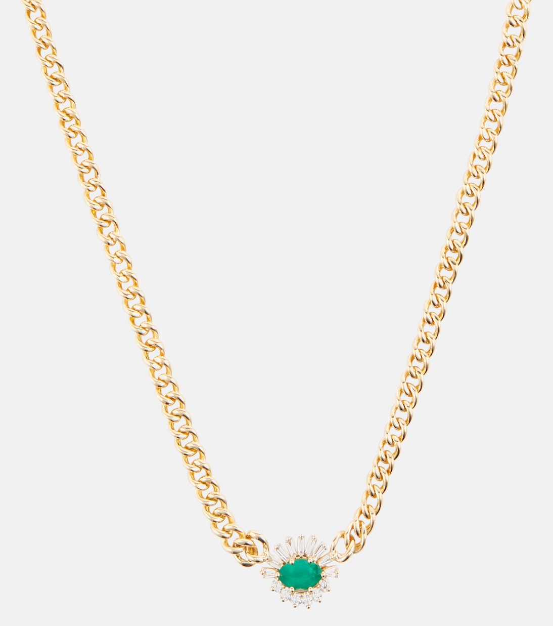 Collana in oro 18kt Shay con smeraldi e diamanti, gioiello elegante per giovani