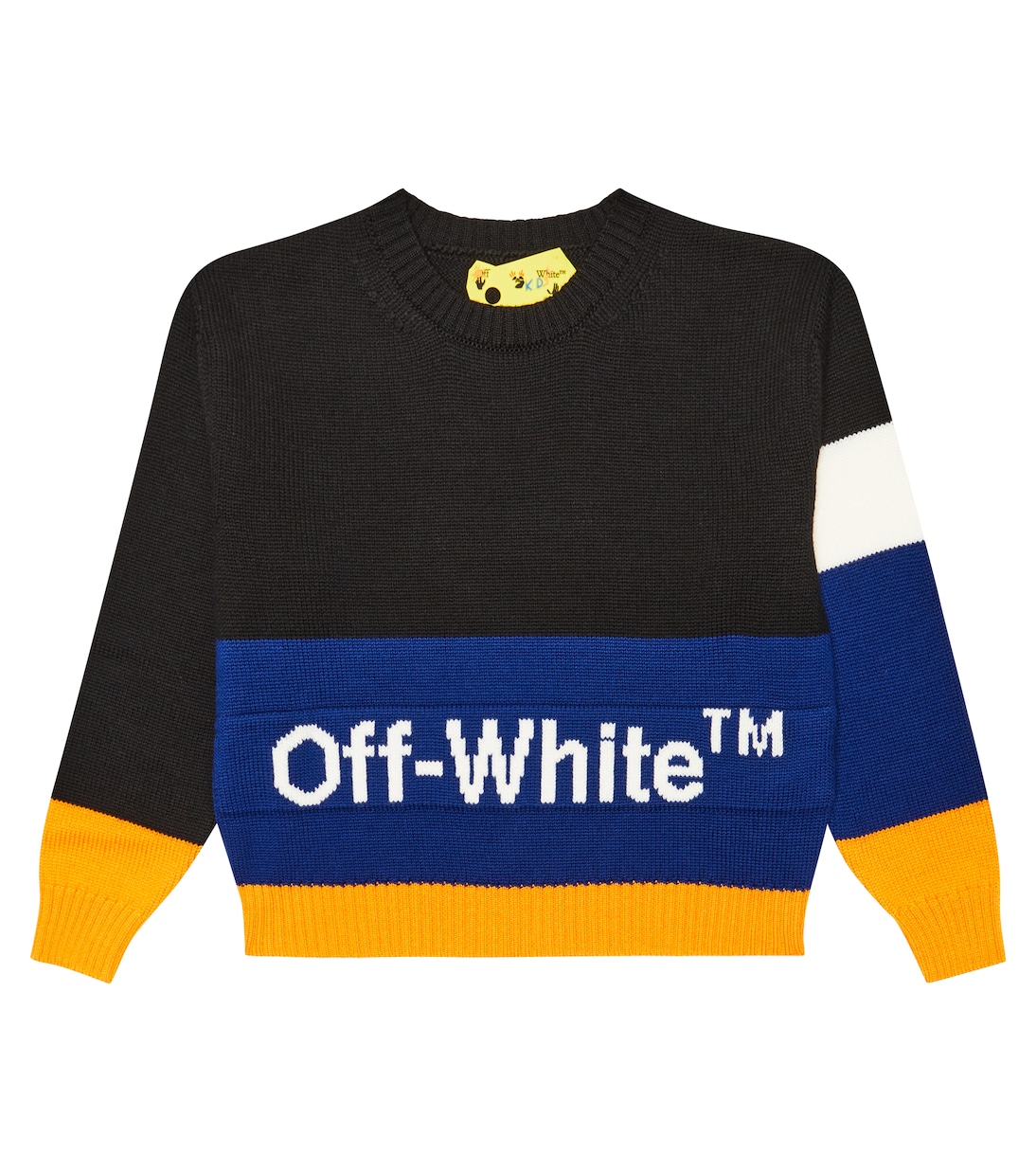Logo colorblocked wool sweater | Off-White Kids