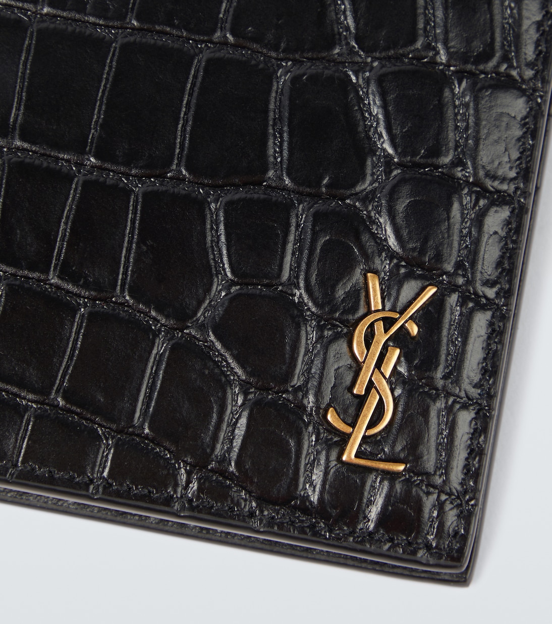 East/West croc-effect bifold wallet | Saint Laurent