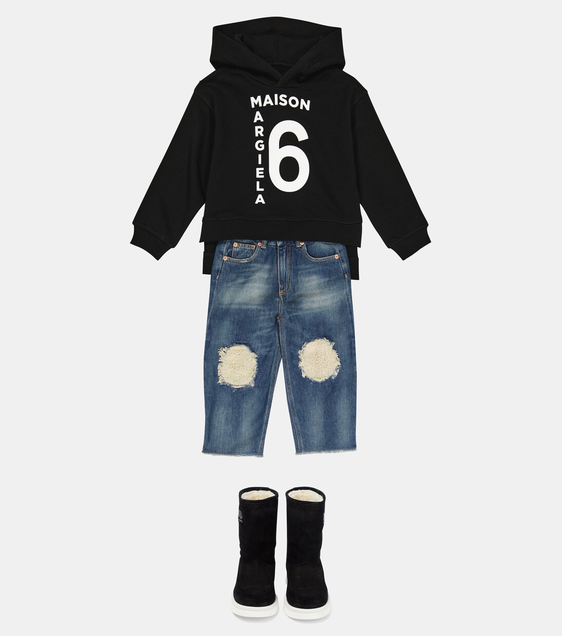 Printed cotton hoodie | MM6 Maison Margiela Kids